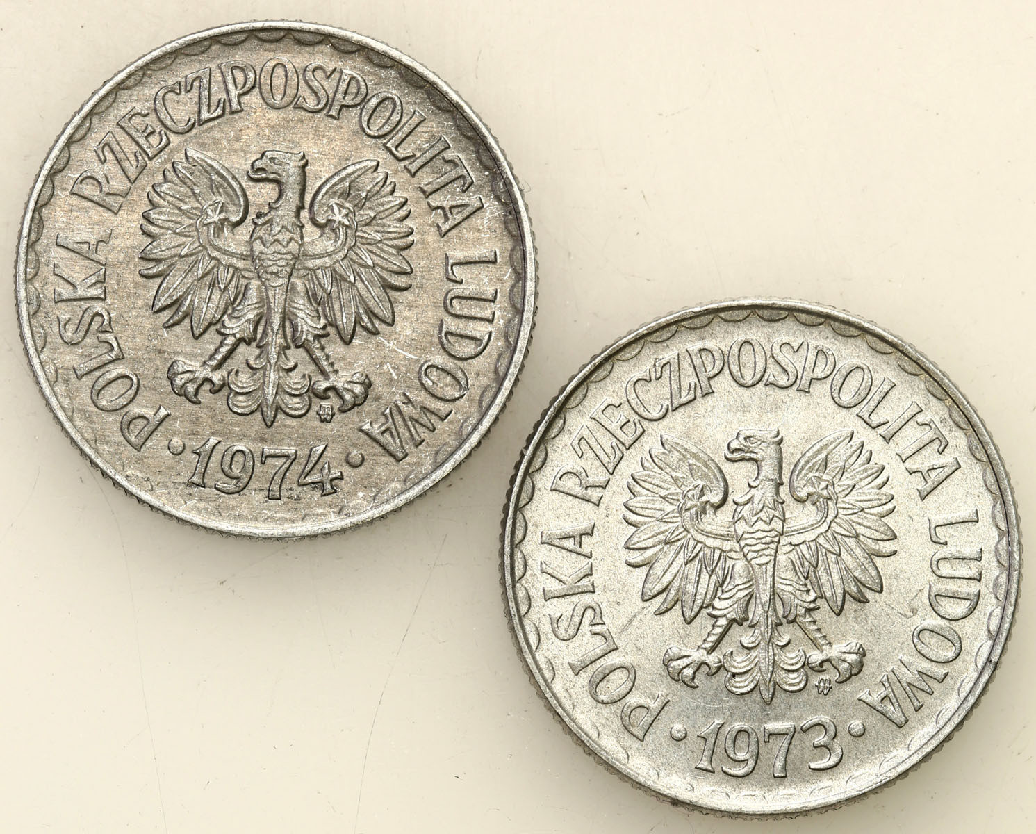 PRL. 1 złoty 1973, 1974, zestaw 2 sztuk